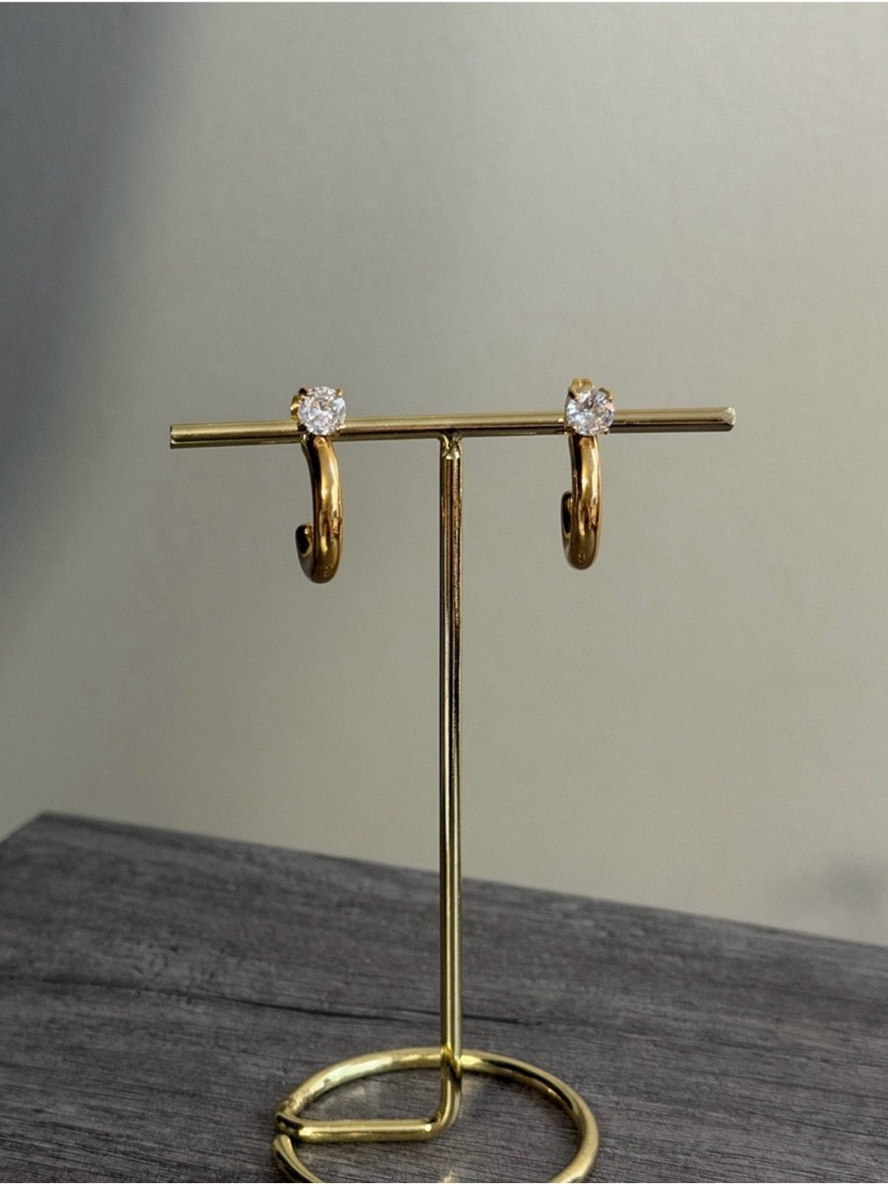 GP SS Stone Cuff Hoop Earrings NEW